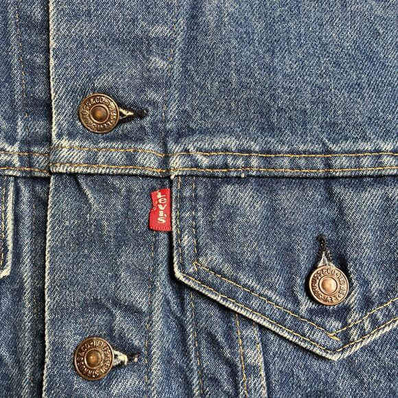 1971-1981 Levi’s Type 3 Little E Trucker's Jean Jacket 38 US Made 70505-0217 - Picture 3 of 11